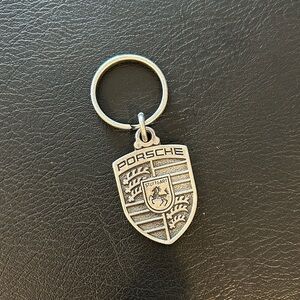 Porsche Design Silver Metal Porsche Crest Keychain